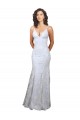 Bianco Stile sirena Alto Collo Crespo Elastico Paillettes Tulle Lunga Formali Abiti da damigella donore / Abiti da sera / Abiti da ballo Fabbrica