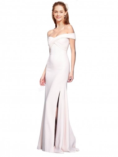 Bianco Stile sirena Crespo Elastico Lunga Formali Abiti da damigella donore / Abiti da sera / Abiti da ballo Fabbrica
