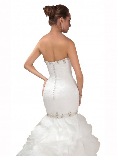 Bianco Stile sirena Innamorato Tulle Abiti da sposa Fabbrica