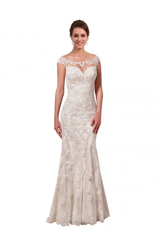 Bianco Tubino Barca Illusione Pizzo Abiti da sposa Fabbrica