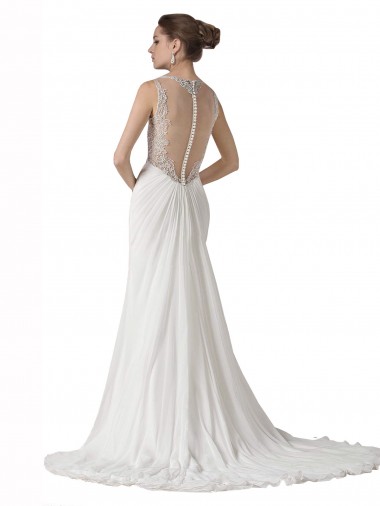 Bianco Tubino Innamorato Chiffona Spiaggia Abiti da sposa Fabbrica
