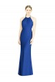 Blu Reale Tromba Capestro Alto Collo Chiffona Lunga Abiti da damigella donore Fabbrica