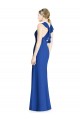 Blu Reale Tromba Capestro Alto Collo Chiffona Lunga Abiti da damigella donore Fabbrica