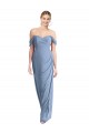 Blu polveroso Stile sirena Chiffona Lunga Abiti da damigella donore Fabbrica