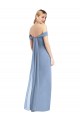 Blu polveroso Stile sirena Chiffona Lunga Abiti da damigella donore Fabbrica