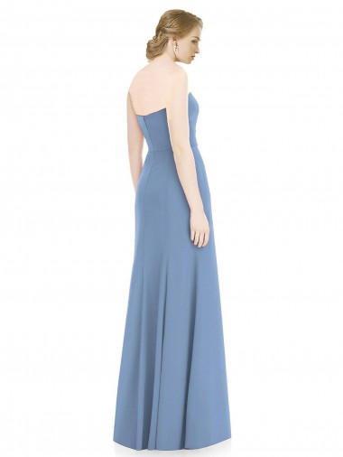 Blu polveroso Stile sirena Innamorato Chiffona Lunga Abiti da damigella donore Fabbrica