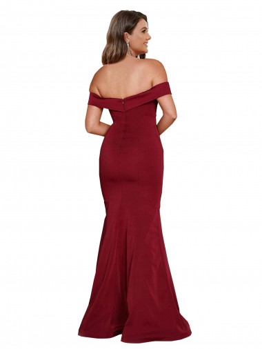 Borgogna Stile sirena Spandex Lunga Formali Abiti da damigella donore / Abiti da sera / Abiti da ballo Fabbrica