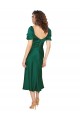 Cacciatore verde Linea A Innamorato Midi Raso Setoso Corto Abiti da damigella donore / Abiti da sera / Abiti da ballo Fabbrica