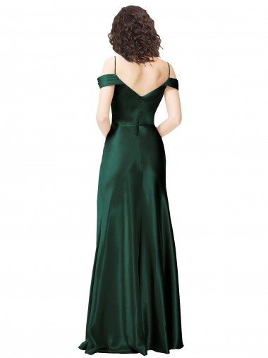 Cacciatore verde Linea A Sottili Raso Elastico Lunga Formali Abiti da damigella donore / Abiti da sera / Abiti da ballo Fabbrica
