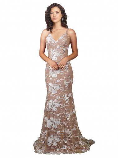 Champagne Stile sirena Scollatura a V Sweep treno Pizzo Abiti da sposa Fabbrica