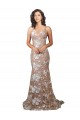 Champagne Stile sirena Scollatura a V Sweep treno Pizzo Abiti da sposa Fabbrica