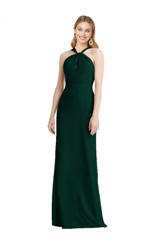 Evergreen Tromba Capestro Chiffona Lunga Abiti da damigella donore Fabbrica