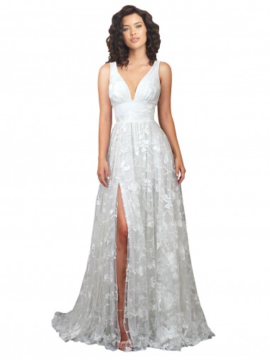 Linea A Scollatura a V Pizzo Abiti da sposa Fabbrica