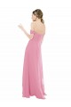 Pelle rosa Linea A Chiffona Lunga Abiti da damigella donore Fabbrica