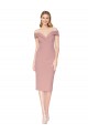 Rosa polveroso Stile sirena Al ginocchio Crespo Elastico Corto Abiti da damigella donore / Abiti da sera / Abiti da cocktail Fabbrica