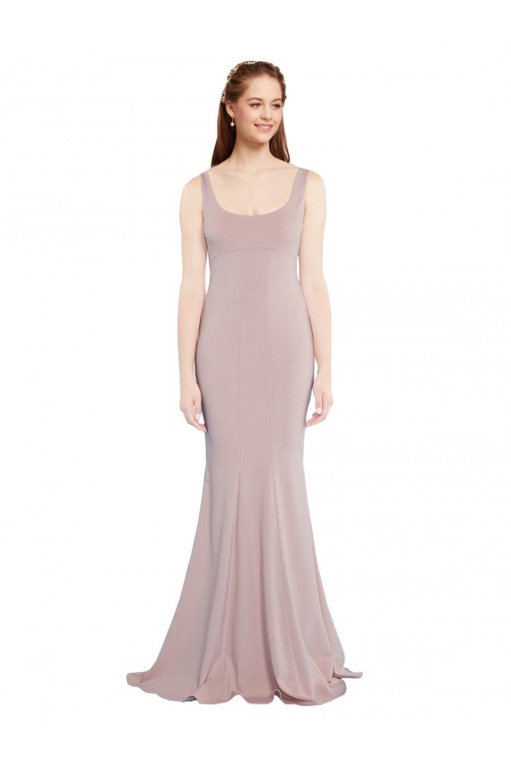 Rosa polveroso Stile sirena Scoop Crespo Elastico Lunga Formali Abiti da damigella donore / Abiti da sera / Abiti da ballo Fabbrica