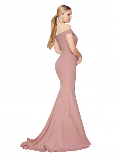 Rosa polveroso Stile sirena Sweep treno Crespo Elastico Lunga Formali Abiti da damigella donore / Abiti da sera / Abiti da ballo Fabbrica