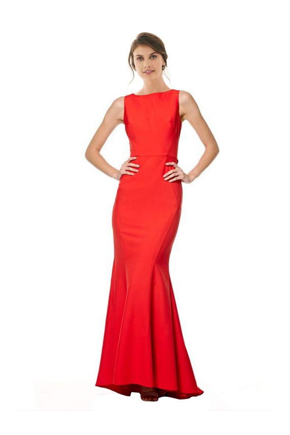 Rosso Stile sirena Capestro Alto Collo Crespo Elastico Lunga Formali Abiti da damigella donore / Abiti da sera / Abiti da ballo Fabbrica