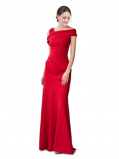 Rosso Stile sirena Crespo Elastico Lunga Formali Abiti da damigella donore / Abiti da sera / Abiti da ballo Fabbrica