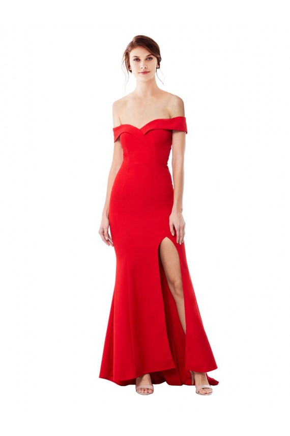 Rosso Stile sirena Crespo Elastico Lunga Formali Abiti da damigella donore / Abiti da sera / Abiti da ballo Fabbrica