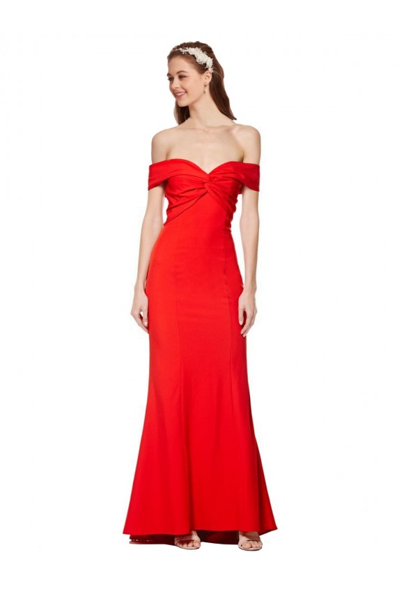 Rosso Stile sirena Crespo Elastico Lunga Formali Abiti da damigella donore / Abiti da sera / Abiti da ballo Fabbrica