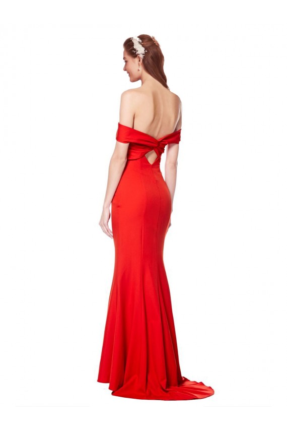 Rosso Stile sirena Crespo Elastico Lunga Formali Abiti da damigella donore / Abiti da sera / Abiti da ballo Fabbrica