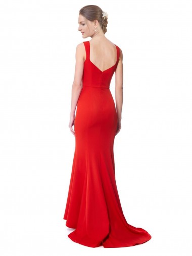 Rosso Stile sirena Innamorato Alto Collo Crespo Elastico Lunga Formali Abiti da damigella donore / Abiti da sera / Abiti da ballo Fabbrica