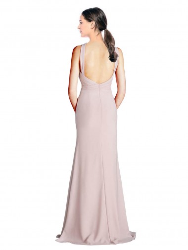 Tubino Capestro Alto Collo Chiffona Lunga Abiti da damigella donore Fabbrica