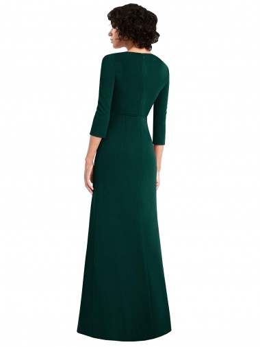 Verde Scuro Tromba Scollatura a V Spandex Lunga Formali Abiti da damigella donore / Abiti da sera / Abiti da ballo Fabbrica