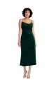 Verde Scuro Tubino Cappuccio Midi Velluto Elastico Corto Abiti da damigella donore / Abiti da sera / Abiti da cocktail Fabbrica