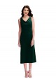 Verde Scuro Tubino Cappuccio Midi Velluto Elastico Corto Abiti da damigella donore / Abiti da ballo / Abiti da cocktail Fabbrica