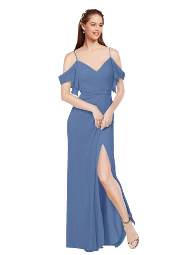 Windsor Blu Linea A Chiffona Lunga Abiti da damigella donore Fabbrica