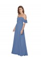 Windsor Blu Linea A Senza spalline Chiffona Lunga Abiti da damigella donore Fabbrica